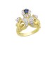 0.33ct Blue Sapphire 18K Gold Diamond Ring