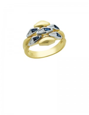 0.41ct Blue Sapphire 18K Gold Diamond Ring