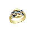 0.41ct Blue Sapphire 18K Gold Diamond Ring