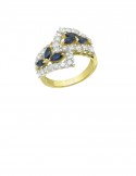 1.06ct Blue Sapphire 18K Gold Diamond Ring