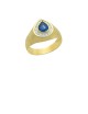 0.80ct Blue Sapphire 18K Gold Diamond Ring