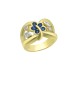 0.88ct Blue Sapphire 18K Gold Diamond Ring