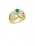 0.27ct Emerald 18K Gold Diamond Ring