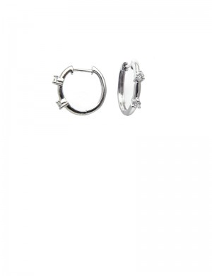 Diamond loop Earrings 18K Gold