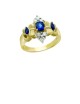 0.80ct Blue Sapphire 18K Gold Diamond Ring