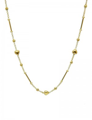 18K Yellow Gold Linked Bead Necklace