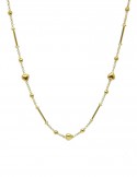 18K Italian Yellow Gold Linked Bead Necklace
