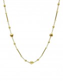 18K Yellow Gold Linked Bead Necklace