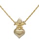 18K Bi Colour Heart Pendant Necklace