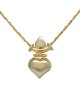 18K Bi Colour Heart Pendant Necklace