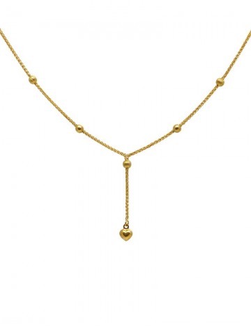 18K Yellow Gold Balled Necklace