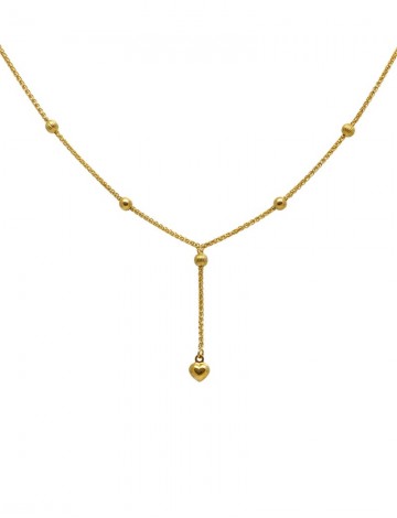 18K Yellow Gold Balled Necklace