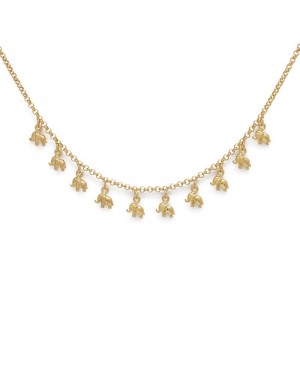 11.05 Gram 18K Yellow Gold Elephant Charm Necklace