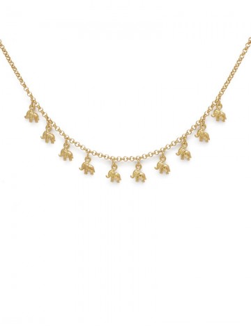 11.05 Gram 18K Yellow Gold Elephant Charm Necklace