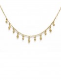18K Italian Yellow Gold Bear & Star Charm Necklace