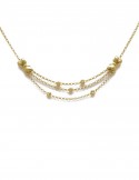 18K Italian Yellow Gold Triple Loops Necklace