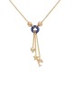 10.05 Gram 18K Italian Tri Color Gold Lapis Necklace