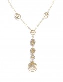 18K Italian White & Yellow Gold Ripple Necklace