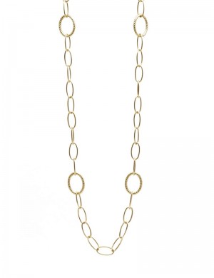 18K Italian Yellow Gold Loop Necklace 