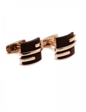 7.10gram 14K Rose Gold Black Onyx Cuff Link