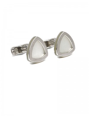 9.50gram 14K White Gold Pinctada Martensii Cuff Link