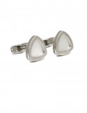 9.50gram 14K White Gold Pinctada Martensii Cuff Link