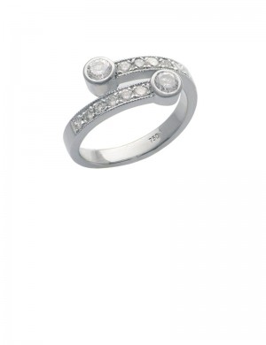 0.52ct Diamond 18K White Gold Ring