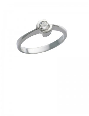 0.20ct Diamond 18K White Gold Solitaire Ring