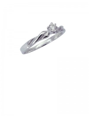 0.12ct Diamond 18K White Gold Ring