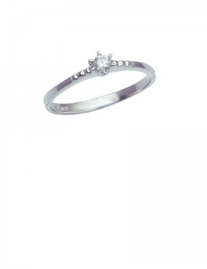 0.10ct Diamond 18K White Gold Ring