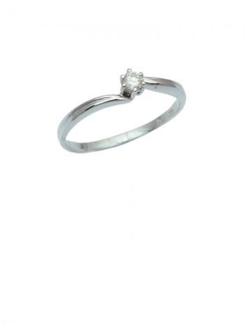 0.10ct Diamond 18K White Gold Ring