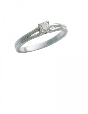 0.22ct Diamond 18K White Gold Solitaire Ring