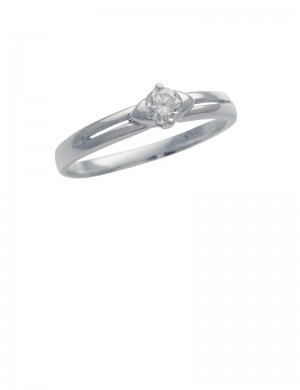 0.19ct Diamond 18K White Gold Solitaire Ring