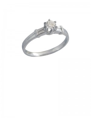 0.21ct Diamond 18K White Gold Ring 