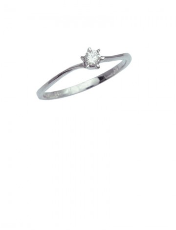 0.11ct Diamond 18K White Gold Ring