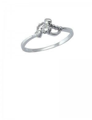 0.11ct Diamond 18K White Gold Ring