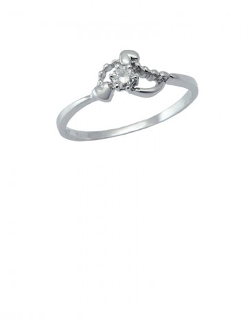 0.11ct Diamond 18K White Gold Ring