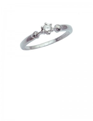 0.10ct Diamond 18K WHite Gold Ring