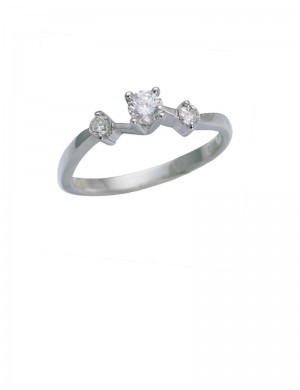 0.27ct Diamond 18K White Gold Ring