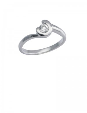 0.27ct Diamond 18K White Gold Ring