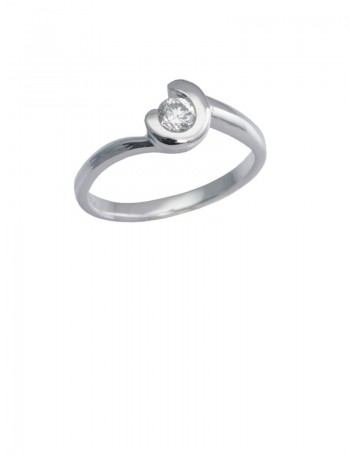 0.27ct Diamond 18K White Gold Ring