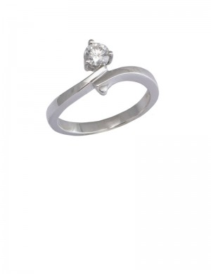 0.30ct Diamond 18K White Gold Solitaire Ring