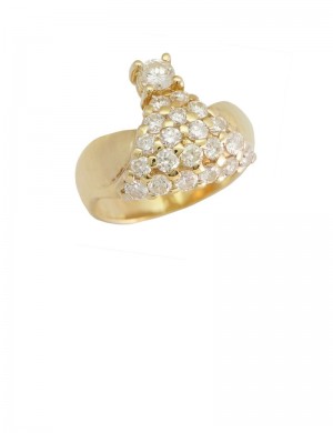 1.38ct Diamond 18K Yellow Gold Ring