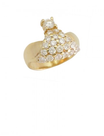 1.38ct Diamond 18K Yellow Gold Ring