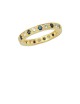 Blue Sapphire Diamond Eternity 18K Yellow Gold Ring