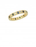 0.36ct Blue Sapphire Diamond Eternity 18K Gold Ring