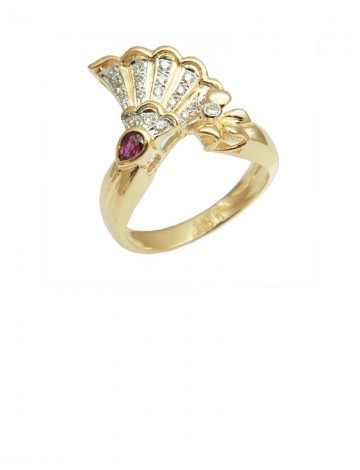 Ruby Diamond 18K Yellow Gold Ring