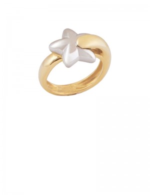 7.86gram 18K Italian White & Yellow Gold Ring