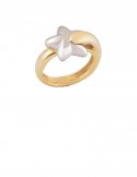 7.86gram 18K Italian White & Yellow Gold Ring