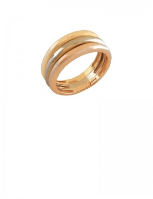 5.80gram 18K Italian Tri Color Gold Ring 
